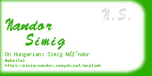 nandor simig business card